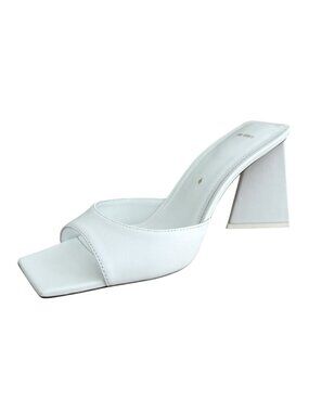 The Attico White Devon Mule Sandal Heels | Size 8 | IT 38
